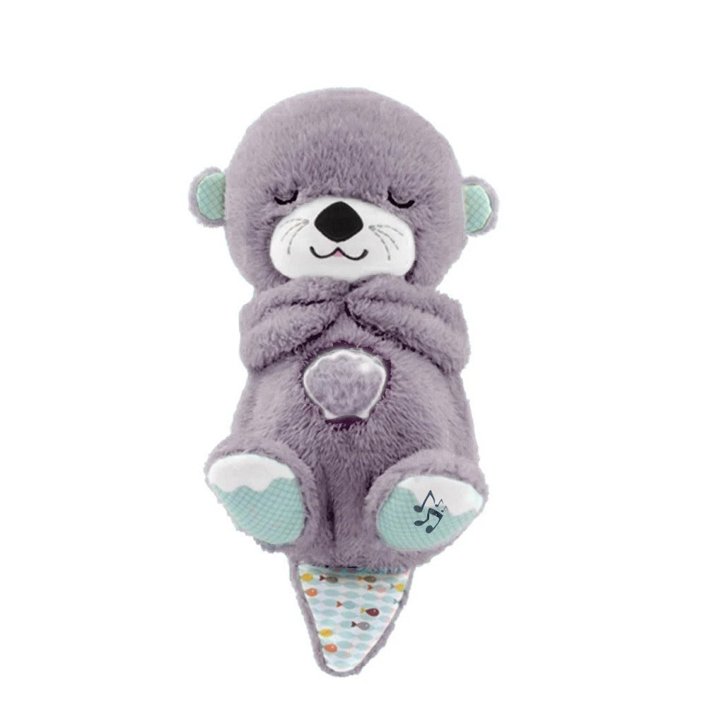 Interactive Plush Toy with Light and Music - Grey Otter