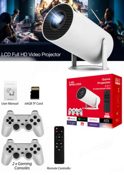 Ultra HD Projector with Retro Gaming Console