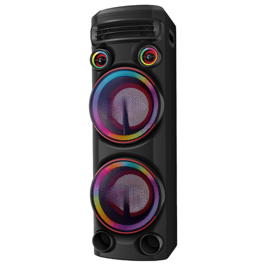 Sound Tower 2300W 2 Woofers 10 Bluetooth RGB USB FM DJ