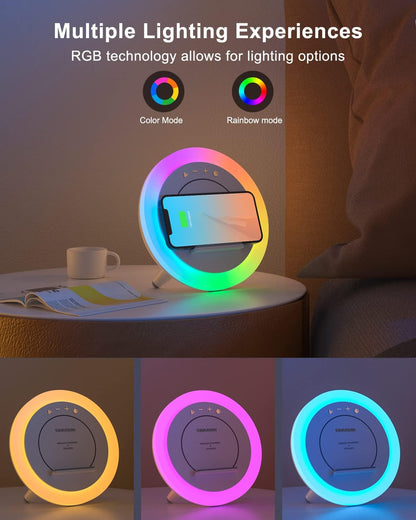 Bluetooth Speaker with Clock and Alarm, Wireless Charging