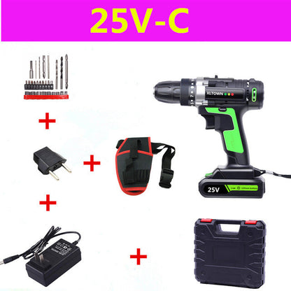 XLTOWN 25V electric screwdriver rechargeable lithium battery electric screwdriver home cordless drill home power tools
