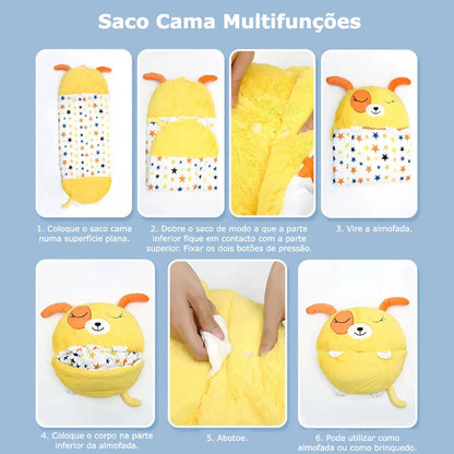 Children's Plush Sleeping Bag - Yellow Dog